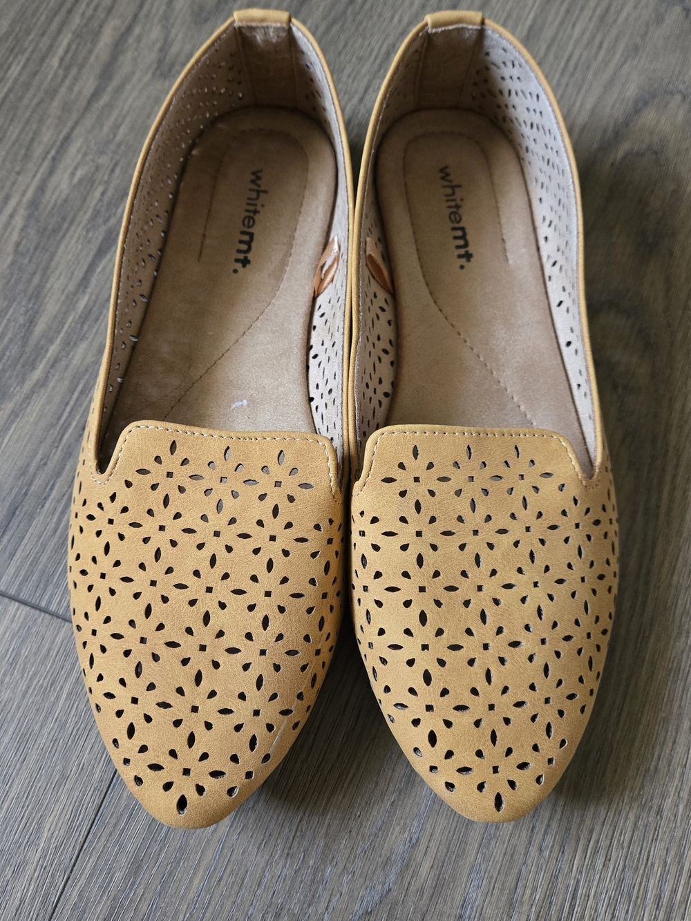 WHIT Tan Laser-Cut Women's Loafers